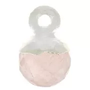 Ciondolo pallina sfaccettato 6 mm -Gemma- Argento 925 - Quarzo rosa x1