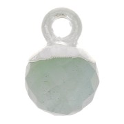 Ciondolo pallina sfaccettato 6 mm -Gemma- Argento 925 - Acquamarina x1|raw }}