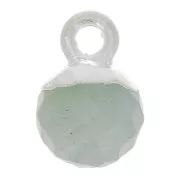 Ciondolo pallina sfaccettato 6 mm -Gemma- Argento 925 - Acquamarina x1