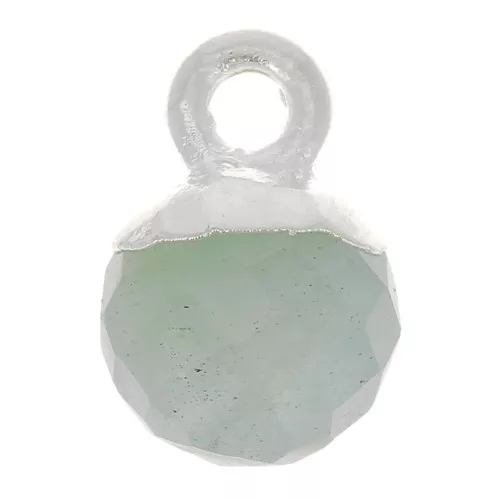 Ciondolo pallina sfaccettato 6 mm -Gemma- Argento 925 - Acquamarina x1