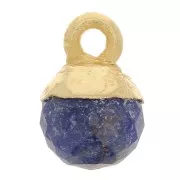 Ciondolo pallina sfaccettato 6 mm - Argento 925 dorato - Sodalite x1
