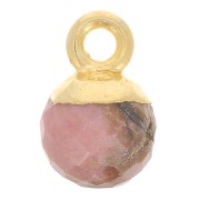 Ciondolo pallina sfaccettato 6 mm - Argento 925 dorato - Rodonite x1