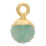 Ciondolo pallina sfaccettato 6 mm - Argento 925 dorato - Amazonite x1
