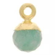 Ciondolo pallina sfaccettato 6 mm - Argento 925 dorato - Amazonite x1