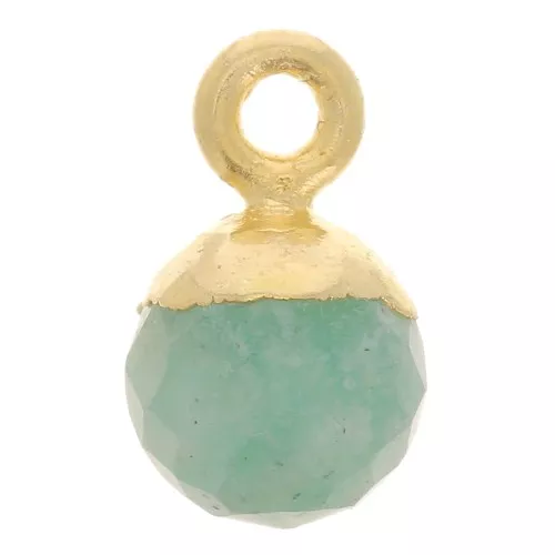 Ciondolo pallina sfaccettato 6 mm - Argento 925 dorato - Amazonite x1