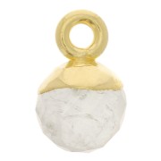 Ciondolo pallina sfaccettato 6 mm - Argento 925 dorato - Pietra di luna x1