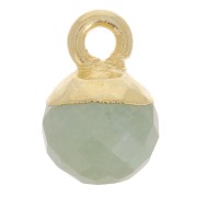 Ciondolo pallina sfaccettato 6 mm - Argento 925 dorato - Acquamarina x1