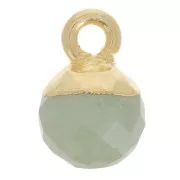 Ciondolo pallina sfaccettato 6 mm - Argento 925 dorato - Acquamarina x1