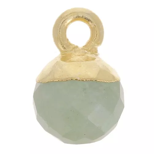 Ciondolo pallina sfaccettato 6 mm - Argento 925 dorato - Acquamarina x1