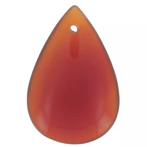 Pendente pera pietra semi preziosa 30x20 mm - imitazione della corniola x1