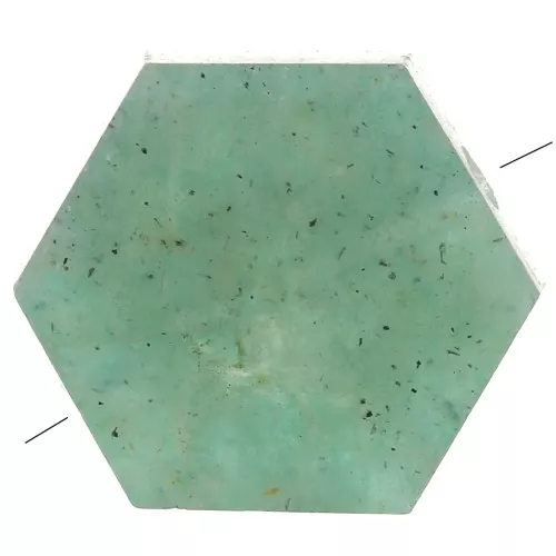 Perlina piatta a forma di esagono 12x10 mm pietra semipreziosa- amazzonite x1