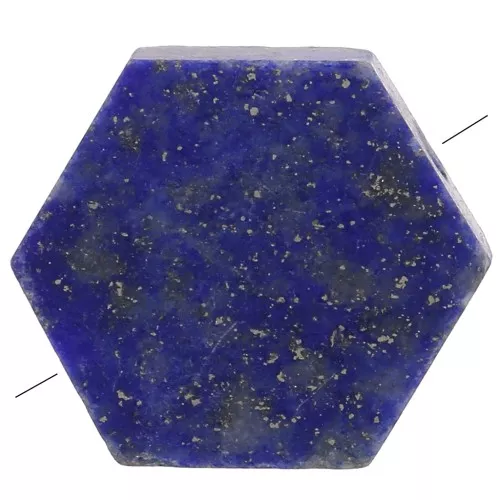 Perlina piatta a forma di esagono 12x10 mm pietra semipreziosa- Lapislazzuli x1