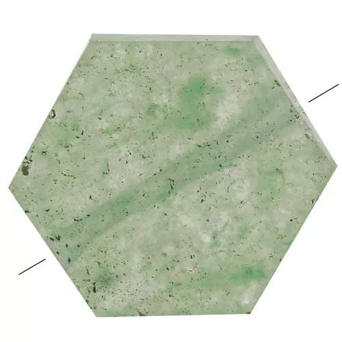 Perlina piatta a forma di esagono 12x10 mm pietra semipreziosa - Aventurina x1