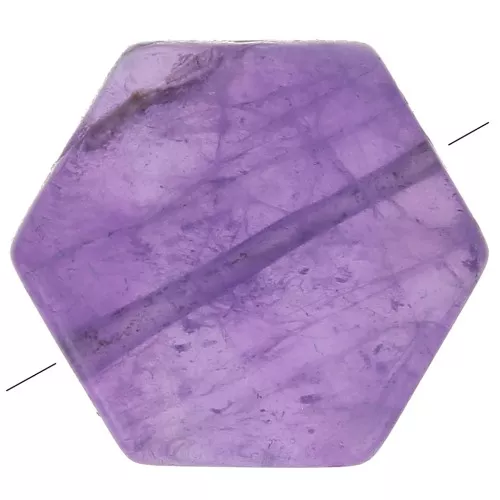 Perlina piatta a forma di esagono 12x10 mm pietra semipreziosa - Ametista x1