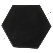 Perlina piatta a forma di esagono 12x10 mm pietra semipreziosa - Black Onyx x1