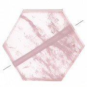 Perlina piatta a forma di esagono 12x10mm pietra semipreziosa- Quarzo rosa x1|raw }}