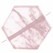 Perlina piatta a forma di esagono 12x10mm pietra semipreziosa- Quarzo rosa x1
