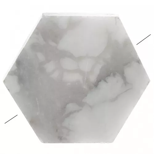 Perlina piatta a forma di esagono 12x10 mm pietra semipreziosa - Howlite x1