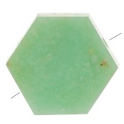 Perlina piatta a forma di esagono 12x10 mm pietra semipreziosa - Crisoprasio x1|raw }}