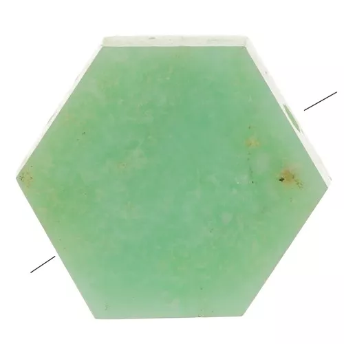 Perlina piatta a forma di esagono 12x10 mm pietra semipreziosa - Crisoprasio x1