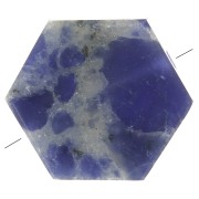 Perlina piatta a forma di esagono 12x10 mm pietra semipreziosa - Sodalite x1|raw }}