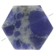 Perlina piatta a forma di esagono 12x10 mm pietra semipreziosa - Sodalite x1