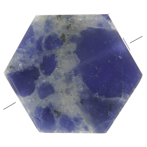 Perlina piatta a forma di esagono 12x10 mm pietra semipreziosa - Sodalite x1