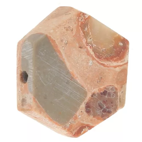 Perlina piatta a forma di esagono 12x10 mm pietra semipreziosa -Diaspro poppy x1