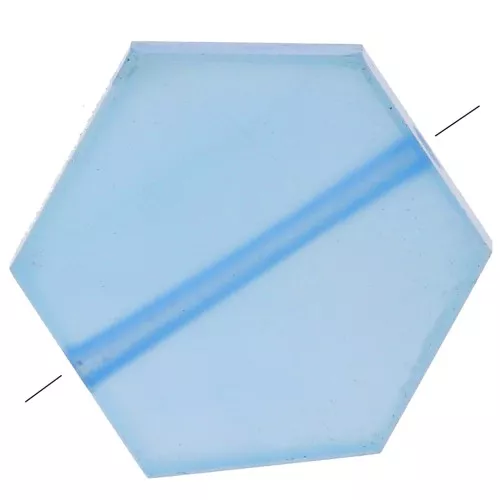 Perla piatta a forma di esagono 12x10 mm pietra semipreziosa tinta-Blue Onyx x1