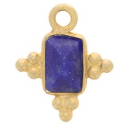 Ciondolo Rettangolo sfaccettato arg 925 13x11mm dorato con oro fino - Lapislazzuli|raw }}