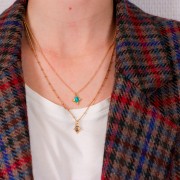 Ciondolo Rettangolo sfaccettato arg 925 13x11mm dorato con oro fino - Lapislazzuli