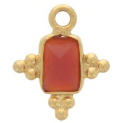 Ciondolo rettangolo sfaccettato 12.5x10mm Argento 925 - Corniola x1|raw }}