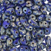 SuperDuo mm. 2.5x5 Opaque Blue Silver Picasso x10g|raw }}