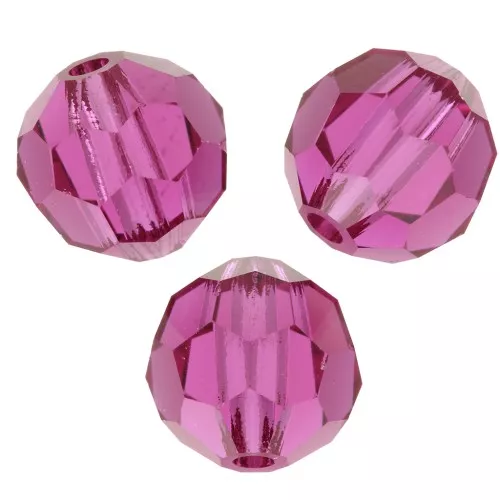 Preciosa Crystal Faceted Rounds 6 mm - Fuchsia x6