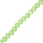 Perles rondelles facettées - rondes aplaties 6x5 mm Peridot x41cm