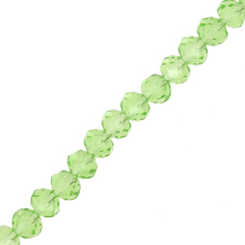Perline tonde sfaccettate - tondo appiattito 6x5 mm Peridot x41cm