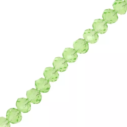 Perline tonde sfaccettate - tondo appiattito 6x5 mm Peridot x41cm