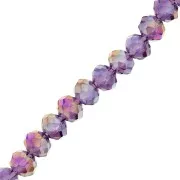 Tonde schiacciate sfaccettate mm. 6x5 Light Amethyst AB x40cm