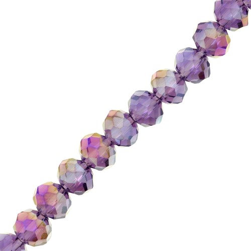 Tonde schiacciate sfaccettate mm. 6x5 Light Amethyst AB x40cm