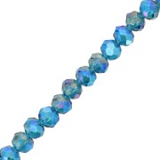 Tonde schiacciate sfaccettate mm. 6x5 Blue Zircon AB x42cm