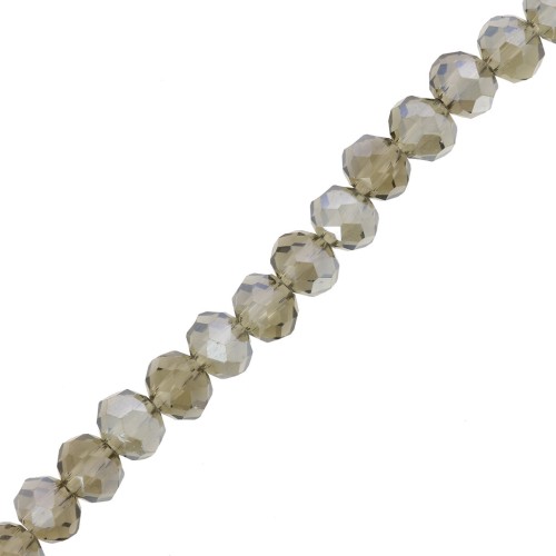 Tonde schiacciate sfaccettate mm. 6x5 Black Diamond AB 42cm