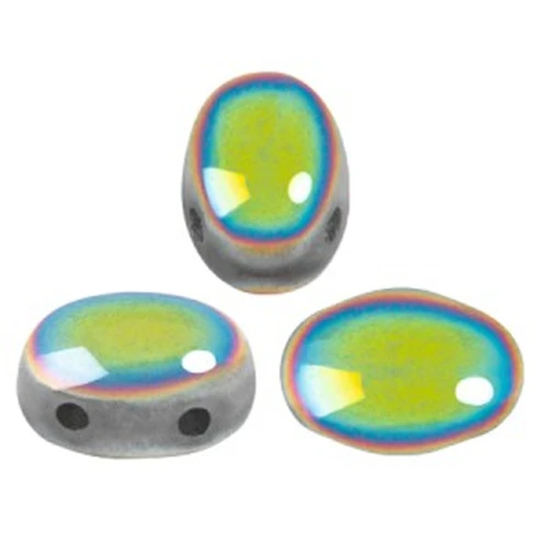 Perle in vetro Samos® di Puca® 7x5 mm Crystal Full Vitrail x10g
