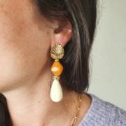 Perlina di resina a pera 26x14 mm - Rosa Corallo x1