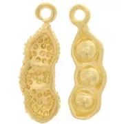 Ciondolo baccelli di pisello 17x5 mm - Dorato con oro fino x1