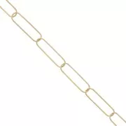 Catena a maglia rettangolare 7,5 mm - Acciaio inossidabile 304 dorato x1m