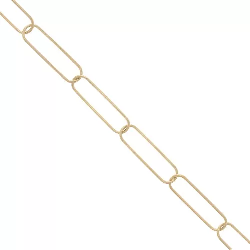 Catena a maglia rettangolare 7,5 mm - Acciaio inossidabile 304 dorato x1m