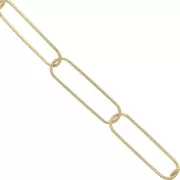 Catena a maglia rettangolare 7,5 mm - Acciaio inossidabile 304 dorato x1m