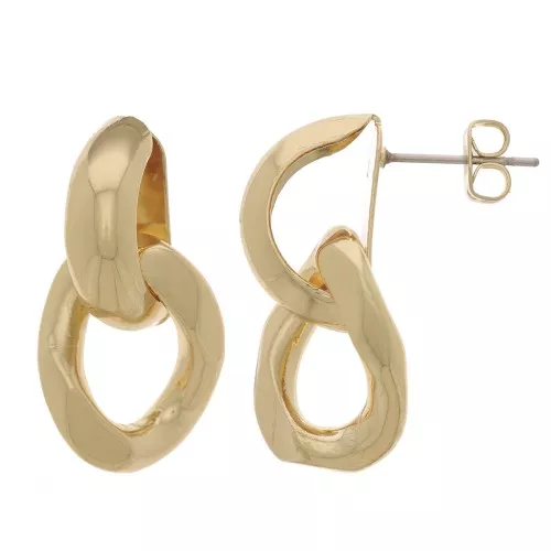 Orecchini con catena 28x15 mm - Oro x2