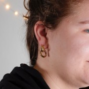 Orecchini con catena 28x15 mm - Oro x2