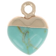 Ciondolo sfaccettato 14x10.5 mm imitazione gemma Turchese - Doratox1|raw }}